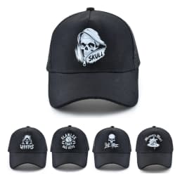 Summer Baseball Cap Outdoor Breathable Mesh Trucker Cap Men Women Printing Skull Snapback Hip Hop Caps Adjustable Visor Cap