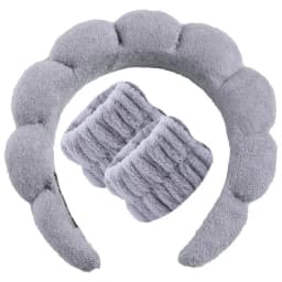 3Pcs Fashion Microfiber Washing Wristbands Scrunchies Puffy Headband Spa Bubble Headband for Washing Face Makeup Shower Skincare