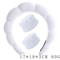 3Pcs Fashion Microfiber Washing Wristbands Scrunchies Puffy Headband Spa Bubble Headband for Washing Face Makeup Shower Skincare