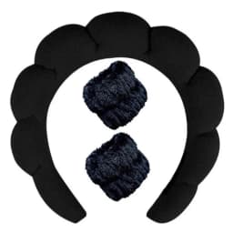 3Pcs Fashion Microfiber Washing Wristbands Scrunchies Puffy Headband Spa Bubble Headband for Washing Face Makeup Shower Skincare