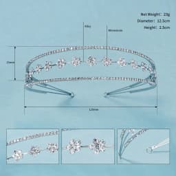 Fashion Crystal Triple Layers Flower Princess Hair Bands Birthday Party Valentine's Day Headpieces Bridesmaid Gifts