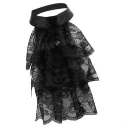 E56A Ruffled Mesh Collar Jabot Collar Halloween Dressingup Neckpiece Detachable Collar for Easter Festival Stage Performances