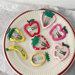 8Pcs Cute Girls Hair Accessories - Imitation Fruit Hairpins Apple, Hair Clips Drop Barrettes for Kids Children for Daily Styling