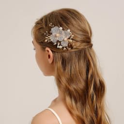 White Flower Hairpins Side Clips Gold Color Alloy Leaf Hairclips Pearls Headpieces Bride Wedding Party Hair Jewelry Accessories