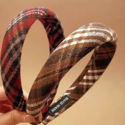Retro Plaid Sponge Headband for Women Elegant Wash Face Hair Band When Going Out Fashion Girls Hair Accessories