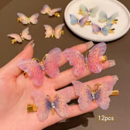 12Pcs Sweet Wind Butterfly Hair Clips Set Cute Daily Use Hair Accessories for Girls