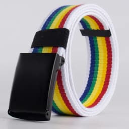 Fashion Canvas Belts Men Women Waist Belt Metal Buckle Belt Top Quality Unisex Rainbow Waistband Jeans Accessories 100-140cm