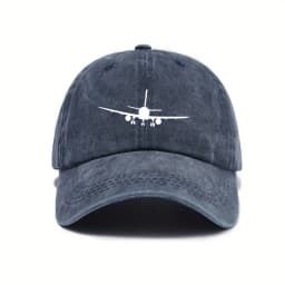 Airplane printed baseball cap with simple design, daily fashion, men's and women's outdoor equipment