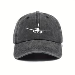Airplane printed baseball cap with simple design, daily fashion, men's and women's outdoor equipment