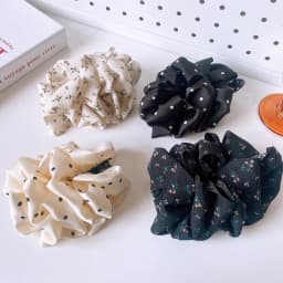 Fabric Polka Dot Banana Clip Hair Clip for Woman Elegant Floral Hairpin Fashion Girl Ponytail Clip Hair Accessories