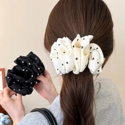 Fabric Polka Dot Banana Clip Hair Clip for Woman Elegant Floral Hairpin Fashion Girl Ponytail Clip Hair Accessories