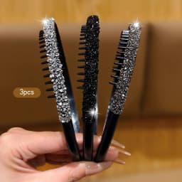 3 rhinestone Korean version with toothed anti slip headband, high-end hair accessory suitable for daily use