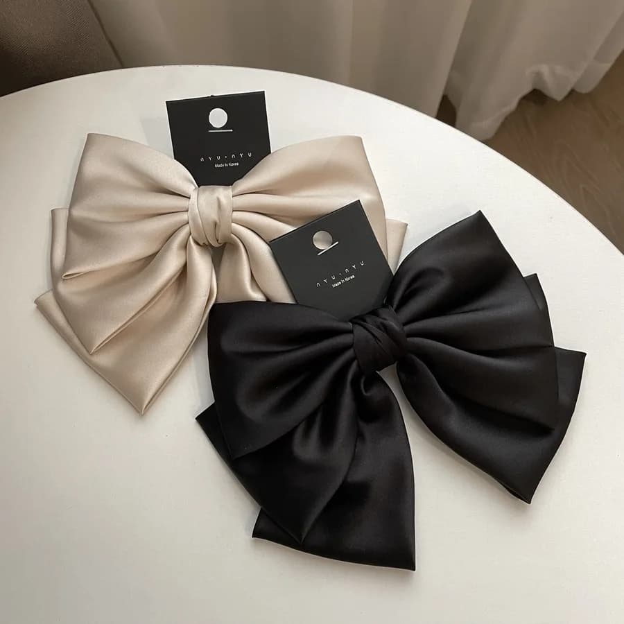 1pc Korean version autumn and winter new black bow hair clip, hair clip, back of the head clip, top clip, hair accessory