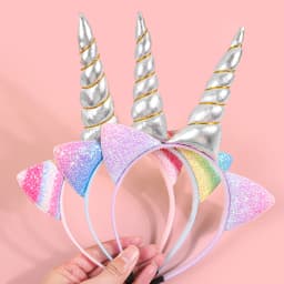 Glitter Cat Ears Headbands Birthday Party Decor Rainbow Cat Ears Hairband Unicorn Headband Kids Children Party Favor Headwear