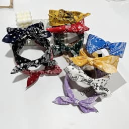 Boho Bow Print Headbands for Women Wide Brimmed Hairbands Vintage Elegant Hair Hoop Cross Knot Headwear Girls Hair Accessories