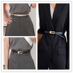 A thin waistband with vintage matte snap buttons for women. It can be used to cinch the waist and serve as an ornament for summe
