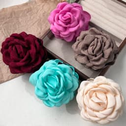 5pcs Fashion Fabric Rose Flower Hair Claw Clip For Women Elegant Colorful Big Hair Clips Grab Hairpins Set Girl Hair Accessories