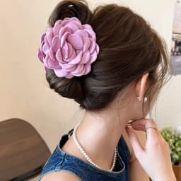 5pcs Fashion Fabric Rose Flower Hair Claw Clip For Women Elegant Colorful Big Hair Clips Grab Hairpins Set Girl Hair Accessories