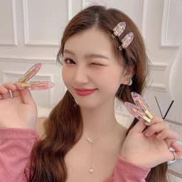 2pcs Simple Sakura Pink Seamless Hair Clip Women Acetate Sheet No Bend Bangs Clip Duckbill Clip Hairpins Hair Styling Tool