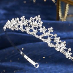 Silver Luxury Pearl Women's Crown Delicate Rhinestone Flower Tiara Hair Band Holiday Party Jewelry Hair Accessories As Gift