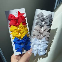 6Pcs/set Solid Ribbon Bowknot Hair Clips Cute Handmade Bows Baby Hair Accessory Bow Kids Hair Accessories