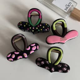 Korean love Epoxy color point grab clip high-end sensual hair volume medium hair grab half tie hair shark clip headwear