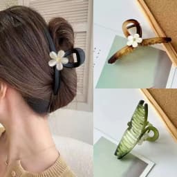 High-End Flower Back Of Head Frosted Hair Clip For Women