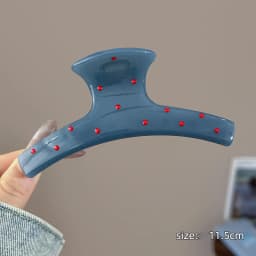 Vintage Hair Clips Korean Blue Polka Dot Red Bow Hair Clip Designer Luxury Shark Clip Women's Headdress Accessories 2025