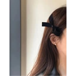 Korean small ribbon bow side clip black velvet hair clip duckbill clip French minimalist temperament bangs clip