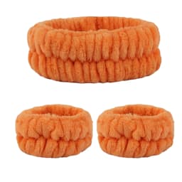 Velvet soft elastic headband face washing and makeup headband hair tie face washing waterproof wrist strap and heanband set