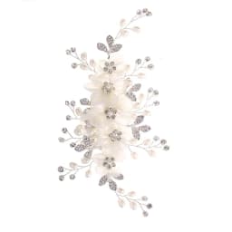 Korean Style Floral Hair Comb Water Diamond Silk Flower Elegant Hairpin For Women Girls Wedding Metal Jewelry Hair Accessories