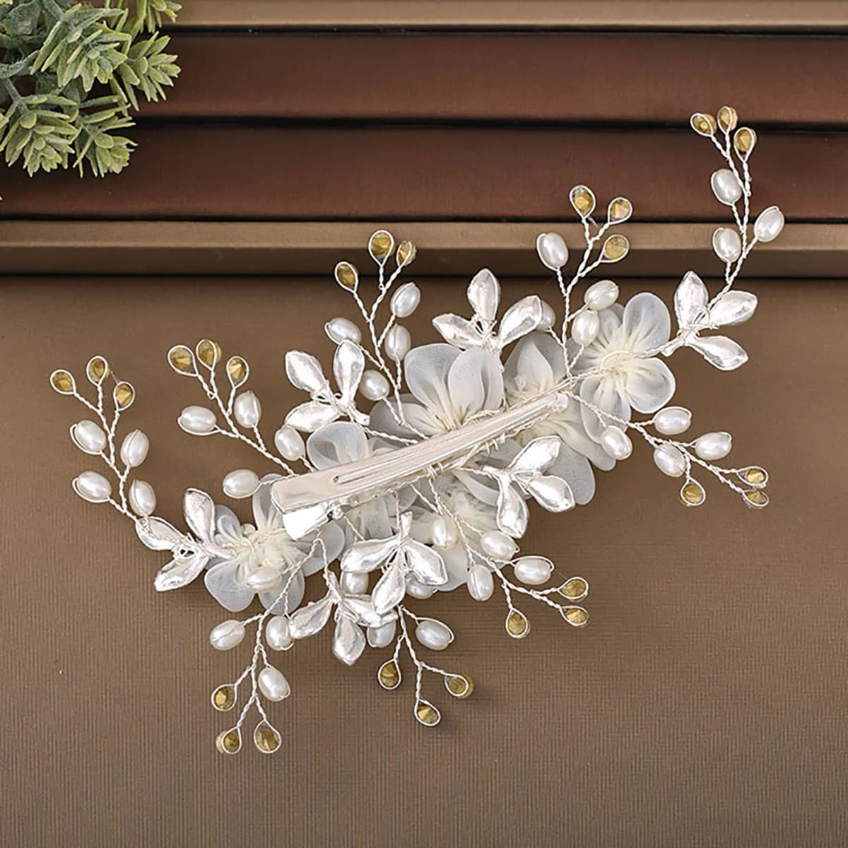 Korean Style Floral Hair Comb Water Diamond Silk Flower Elegant Hairpin For Women Girls Wedding Metal Jewelry Hair Accessories