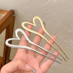 Korean New Hairpin Hair Sticks Heart Geometric Metal Trendy Metal Hair Accessories Headwear Hairstyle For Women Girls Jewelry