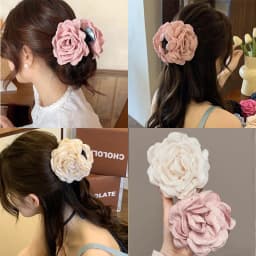 Elegant Chiffon Flower Bow Hair Claw For Women Sweet Large Shark Hair Clip Crab Hairpin Hairgrip Headwear Girls Hair Accessories
