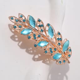 Sparkly Rhinestone Leaf Shaped Barrettes Hairpin Non-Slip Crystal Spring Hair Clips For Women Girls Thin Thick Hair French Style