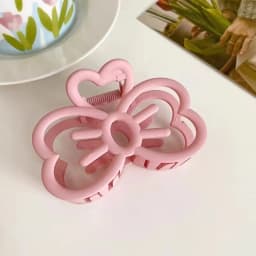 1pc multi-color cute hollow cat face bow hairpin, high-end Medium size mattee grab clip, sweet love hairpin half-tie hair claw