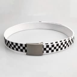 Trendy Classic Black and White Plaid Letter Belt Men's and Women's Ins Wind Overalls All-match Canvas Hip-Hop Student Belt