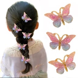 5PCS Sweet Macarons Gradient Color Cute Butterfly girl Hairpins women Headwear Princess Barrette Girls Hair Accessories