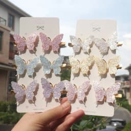 6/12Pcs Colorful Glitter Butterfly Hair Clips Girl Hairpins Barrettes Women Sweet Hair Ornament Fashion Hair Accessories