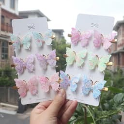 6/12Pcs Colorful Glitter Butterfly Hair Clips Girl Hairpins Barrettes Women Sweet Hair Ornament Fashion Hair Accessories