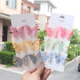 6/12Pcs Colorful Glitter Butterfly Hair Clips Girl Hairpins Barrettes Women Sweet Hair Ornament Fashion Hair Accessories