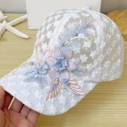 Lace Hollow out Breathable Women's Baseball Cap White Embroidery Elegant Hat
