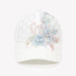Lace Hollow out Breathable Women's Baseball Cap White Embroidery Elegant Hat