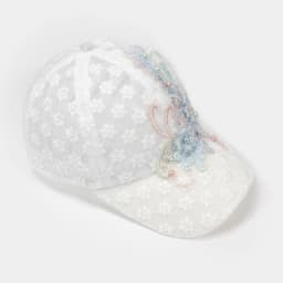 Lace Hollow out Breathable Women's Baseball Cap White Embroidery Elegant Hat
