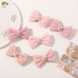2pcs/set Cute Cotton Plaid Hair Bows Clip for Baby Girls Summer Colorful Print Flower Hairpin Barrette Headwear Hair Accessories