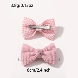 2pcs/set Cute Cotton Plaid Hair Bows Clip for Baby Girls Summer Colorful Print Flower Hairpin Barrette Headwear Hair Accessories