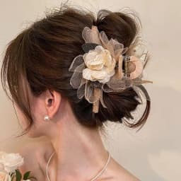 1pc Super fairy mesh, dried rose petals, high-end hair clip, shark clip, new hair clip and accessory