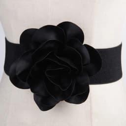 Ladies Large Flowers Wide Belt Fashion Party Waist Belts Dress Tight Elastic Cummerbund Spring Summer Waistband