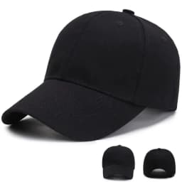 Unisex Baseball Cap – Adjustable Black Sports Hat for Outdoor Casual Summer Wear