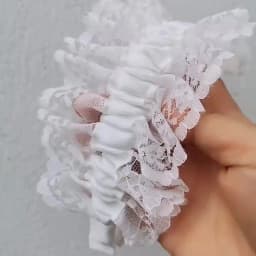 White Lace Pleated Girls Headband Wide Ruffle Sweet Fairy Lolita Princess Hair Accessories Headdress